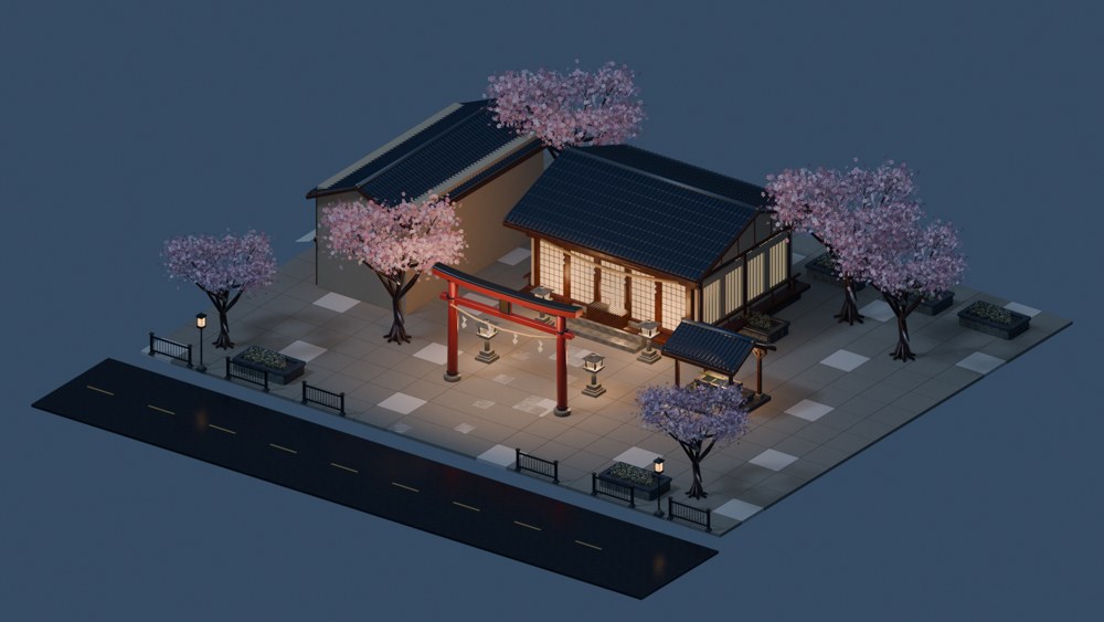 사쿠라 신사 · 야경